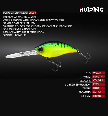 High quality laser deep dive sea fishing  21g 11.4cm crankbait CB033 1