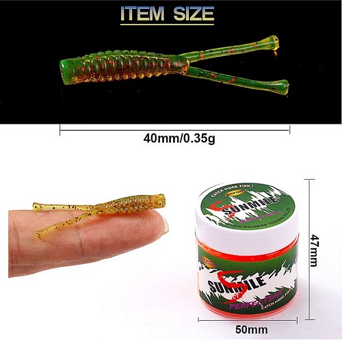 DANKUNG high quality soft plastic finesse fishing lure F G H I J K (30 pieces of float micro TPR material soft lure 0.35g 4cm with scent)