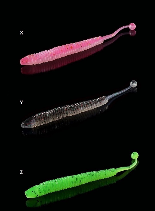 DANKUNG high quality soft plastic finesse fishing lure X Y Z AA AB AC (30 pieces of bionic earthworms 1.1g 8cm with scent TPR material)