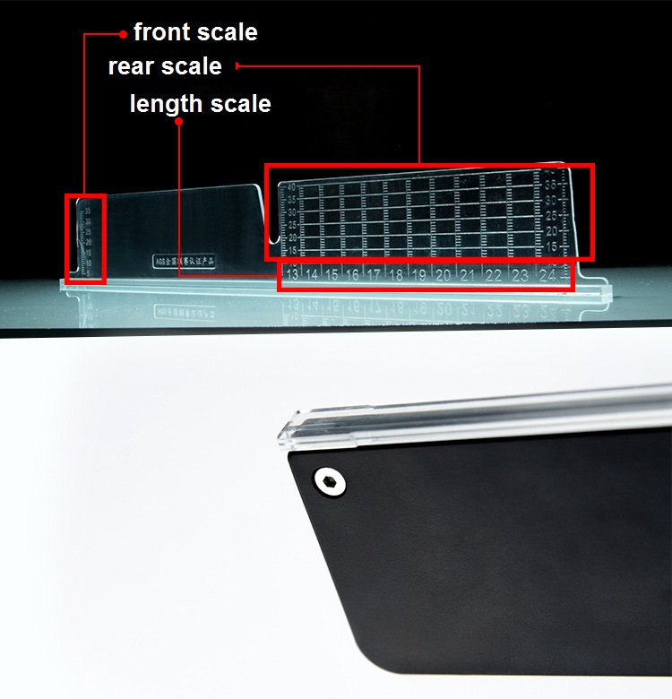 Adjustable ruler for cutting catapult slingshot flat band