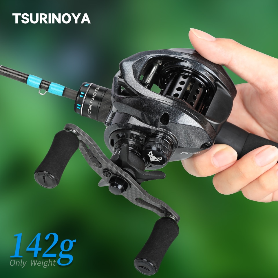 TSURINOYA Ultra-light 142g Carbon Baitcasting Fishing Reel SPIRIT FOX-50,  FOX-50H